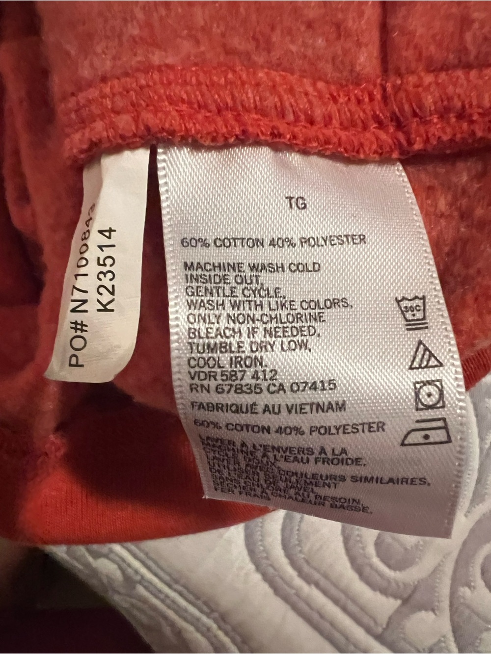 Nautica Rust Orange Quarter-Zip Sweatshirt with Pockets XL - Picture 5 of 5